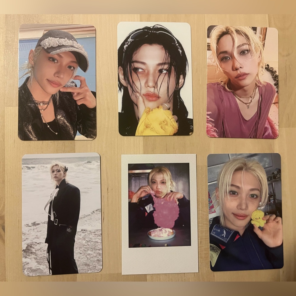 Six OFFICIAL Felix of Stray Kids photocards (set #1)